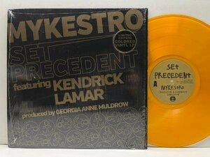 シュリンク付き!! USオリジナル 12インチ 限定イエローヴァイナル仕様 MYKESTRO feat. KENDRICK LAMAR Set Precedent 全4VER, インスト収録