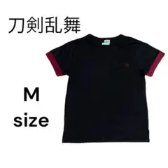 刀剣乱舞　Tシャツ　トップス　半袖　黒　えんじ色　バイカラー　レディース　M