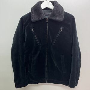 【美品】LOUNGE LIZARDベロア地エリボアZIPジャケット　ブラック　サイズ2