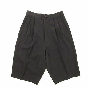 r6a062809★希少 美品 80s Yohji Yamamoto ヨウジヤマモト 丸文字タグ ツータック テーパード ショートパンツ S