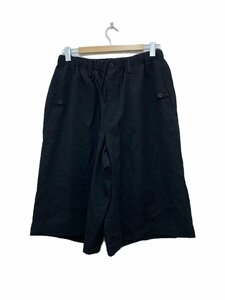 yohji yamamoto POUR HOMME◆ワイドショートパンツ/2/ウール/BLK/HX-P31-100