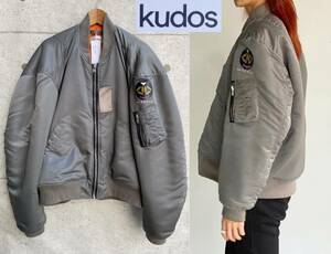 美品 21AW 定価66,000円 kudos クードス BIG SHOULDER MA-1 JACKET オーバーサイズ ボンバージャケット size 2 日本製 KJ21YY02-06-02