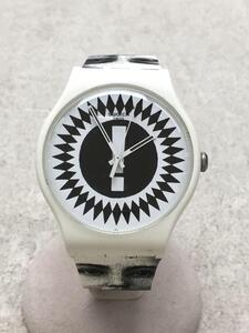 SWATCH◆クォーツ腕時計/アナログ/ラバー/WHT/WHT/SUOZ125