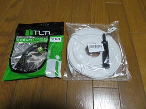 ★新品 2m&30m 2個セット LANケーブル　イーサネットケーブル　CAT6準拠　ウルトラフラットケーブル　RJ45コネクタ　ギガビット対応★