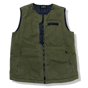 STONE ISLAND ストーンアイランド シャドウプロジェクト TELA 50 FILI 2L ベスト カーキ L 中綿ベスト ジレ コンパスロゴパッチ イタリア製