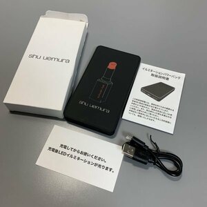 1円〜　SHU UEMURA　シュウウエムラ　モバイルバッテリー　イルミネーションパワーバンク　黒　口紅柄　C2954