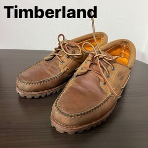 SI■ Timberland ティンバーランド シューズ 茶色 ブラウン 全長28.5cm 男性 メンズ 靴 おしゃれ 革 レザー シンプル ボートシューズ