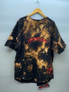 CVTVLIST◆エンブロイダリーTシャツ/ブリーチ加工/タイダイ/1/コットン/ブラック/ブラウン/日本製