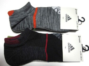 *送料無料*新品*アディダス*24-26㎝*ショートソックス3足×2*メッシュ（3足）*adidas*