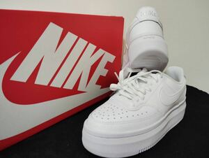 新品25cmナイキコートビジョンアルタホワイト白LTR COURTVISIONエアフォース1AF1好きに厚底スニーカーNIKEレディーススニーカー