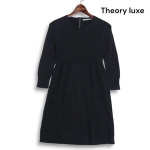 Theory luxe セオリー リュクス 【NEW STEADY/HANNY I】秋冬 長袖 ウール リブ ニット ワンピース Sz.38　レディース グレー　K4T01868_B#E