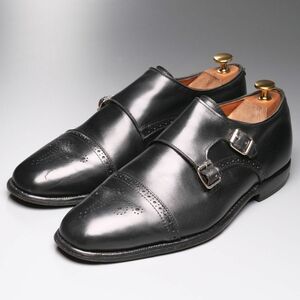 W1791//*アレンエドモンズ/Allen Edmonds*メンズ10E/St. John’s/ダブルモンクストラップ/セミブローグ/レザーシューズ/革靴/黒/ブラック