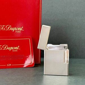 外観良品 ◆ デュポン S.T. Dupont ライン1 S ローラー ガスライター 13110 箱付き ヴィンテージ シルバーカラー たばこ 喫煙具