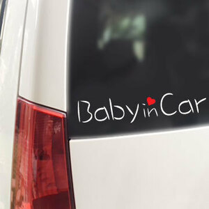 Baby in Car ハート付(B)15cm/ステッカーベビーインカー//