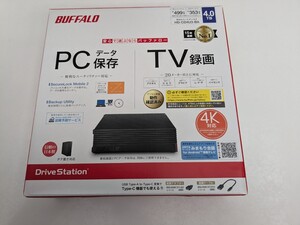 開封のみ BUFFALO　外付けHDD テレビ・レコーダー録画用 ブラック [据え置き型 /4TB]　HD-CD4U3-BA