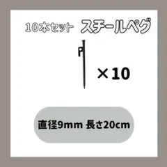 スチール ペグ アウトドア キャンプ テント 設営 20㎝ 10本セット