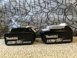 makita マキタ 純正 18V 6.0Ah リチウムイオンバッテリー BL1860B 雪マーク 2個セット　充電回数格1回と3回　⑦