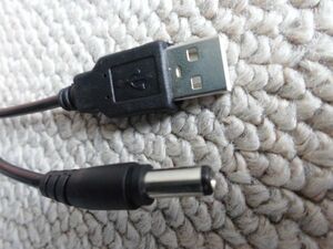 USB(A) - DC(内外径2.1/5.5mm センタープラス) 80cm電源ケーブル