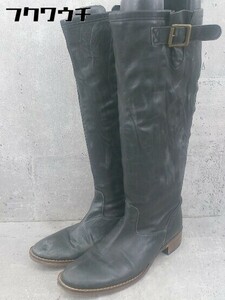 ■ atelier brugge アトリエブルージュ ロング ブーツ サイズ23 1/2 ブラック レディース
