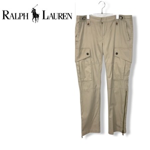 ★RALPH LAUREN ラルフローレン★ジップフライ コットン パラシュート チノ パンツ カーゴ ベージュ size 7F 管:C:01