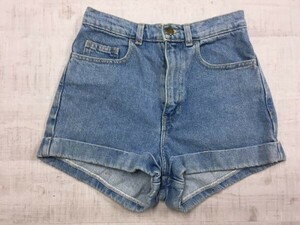 USA製 アメリカンアパレル American Apparel セレブ デニム ハイウエスト ショート ホット パンツ ボトムス レディース 26 青 コットン100%