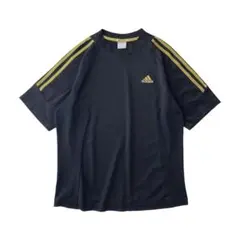 adidas　デザインTシャツ　刺繍ロゴ　ワンポイント　スリーライン　ゲーム