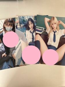 A4ポスター　美少女　JK　金髪　ギャル　３枚セット