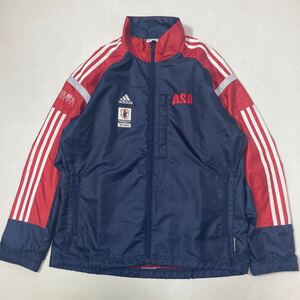 美品 adidas ASA JFA 2009 サッカー ウインドブレーカー トレーニング 朝日新聞 アディダス サイズM メンズ 41108AA