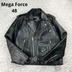 【一点物】Mega Force　本革　ダブルレザージャケット　48 ブラック