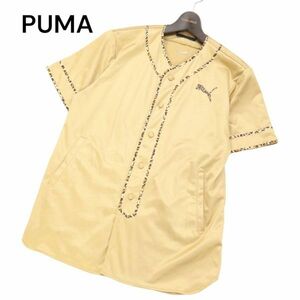 PUMA × DISCOVERED プーマ × ディスカバード 春夏 レオパード柄 パインピング★ 半袖 ベースボール シャツ Sz.M　メンズ　I4T01708_5#A