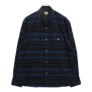 THE NORTH FACE ザノースフェイス L/S STRETCH FLANNEL SHIRT 長袖シャツ ブラック/ブルー NR62031