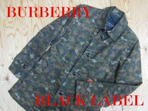 ★バーバリーブラックレーベル BURBERRY★メンズ 裏キルティング ショートステンカラーコート カモフラデザイン★R61117063A