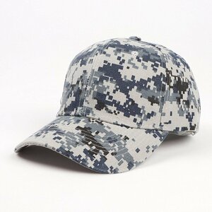 新品: 迷彩 カモフラージュ キャップ camo cap ネイビーｘグレーデジタルカモ