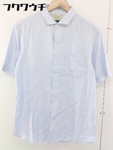 ◇ SHIPS シップス ホリゾンタルカラー 半袖 シャツ サイズXL ブルー系 メンズ