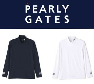 ‡新品国内正規　PEARLY GATES パーリーゲイツ / PG89 ロゴプリント モックネックシャツ 抗菌防臭・DRY・UV サイズ４カラーホワイト