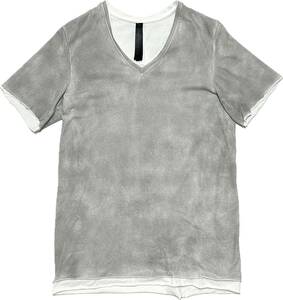  定価1.3万 wjk 2ply cut-off spray dye V-neck S/S Tシャツ XL akm ジュンハシモト 1piu