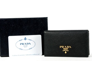 【新品同様・未使用】PRADA プラダ 二つ折り パスケース カード入れ サフィアーノレザー【LU1】