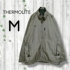 THERMOLITE　フーデットナイロンジャケット　中綿ブルゾン　ジップ　グレー