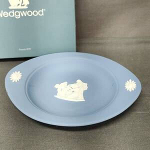 061115 ZG-06683 WEDGWOOD ウエッジウッド プレート 皿 ブルー アンティーク 食器 USED品