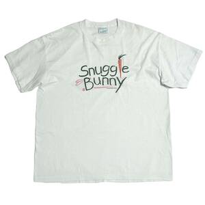 希少【ビンテージ 90s クレヨンタッチ 人参とウサギ SNUGGLE BUNNY ぬいぐるみ Tシャツ XL シングルステッチ】 USA アメリカ 80s アート