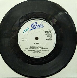 ☆GLORIA ESTEFAN&MIAMI SOUND MACHINE/ANYTHING FOR YOU1987’UK EPIC7INCH