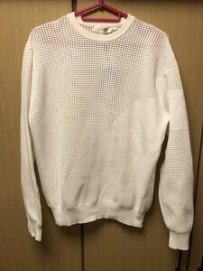 正規 新品 14SS ALEXANDER McQUEEN アレキサンダー マックイーン メッシュ ニット スウェット 白 M