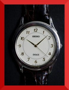 セイコー SEIKO ドルチェ DOLCE クォーツ 3針 5E31-7A40 男性用 メンズ 腕時計 W182 稼働品