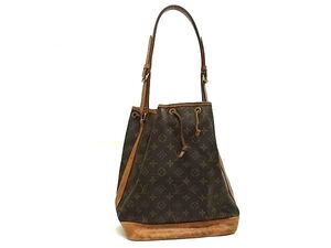 1円 LOUIS VUITTON ルイヴィトン M42224 モノグラム ノエ 巾着型 ワンショルダーバッグ 肩掛け レディース ブラウン系 FL3252