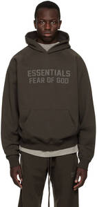 新品未使用 【XL】 2023 FOG - Fear Of God Essentials Raglan Hoodie Pullover Gray Off-black 黒 フィアオブゴッド フーディ パーカー