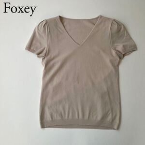 FOXEY BOUTIQUEフォクシーブティックニット　セーター半袖　KOGAO T シンプルトップス　ナチュラルレディース　