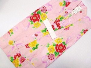 女の子 女児 子供浴衣 薄ピンクに花柄 120ｃｍ 新品 81