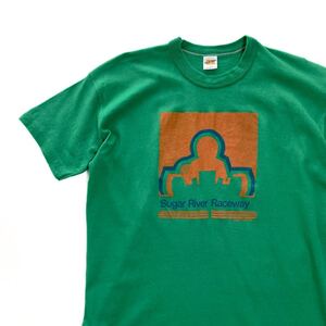 70s Russell プリント Tシャツ L グリーン 80s 90s