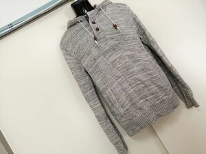 kkyj4242 ■ H＆M ■ ニット セーター トップス フード パーカー コットン メランジ グレー M