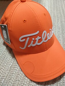 新品 未使用 Titleist タイトリスト キャップ オレンジ マーカー付 紫外線カット 抗菌 吸水速乾 帽子 メンズ ゴルフウェア